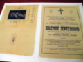 Dos folletos con información sobre una Solemne Septenario, incluyendo detalles sobre la celebración y los participantes.