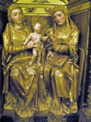 Retablo de Santa Ana del Siglo XVI en la parroquia de Alcalá del Río.