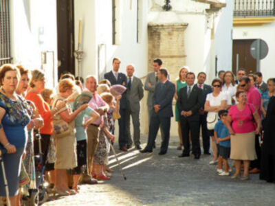 Procesión mañanera del Santo Patron San Gregorio de Osset de la localidad de Alcalá del Río