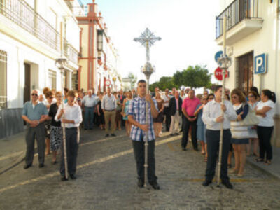 Procesión mañanera del Santo Patron San Gregorio de Osset de la localidad de Alcalá del Río