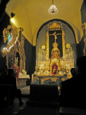 Provincia. Altar y culto de la Novena en honor de María. Stma. de las Angustias Coronada de la Hermandad de la Vera-cruz de Alcalá del Río 