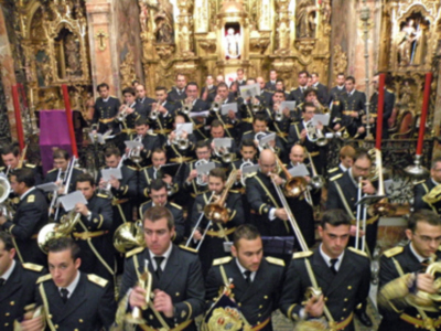 Concierto en la Hermandad de la Candelaria en sus cede de la Parroquia de San Nicolás de Bari, por la Banda de las tres Caídas
