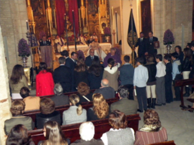 Santa misa de juramento y traslado del Cristo de la Caridad de Santa Marta a su paso procesional.