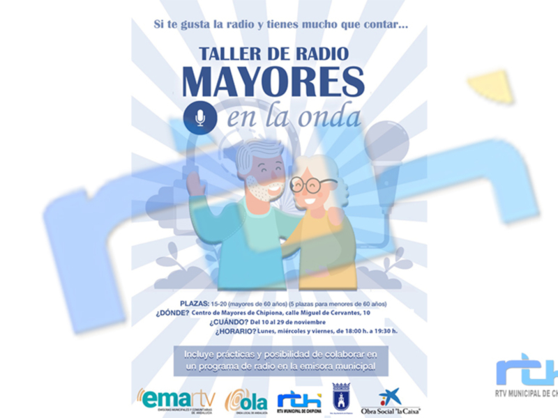 Taller de radio para mayores en Chipiona, con posibilidad de colaboración en emisiones municipales.