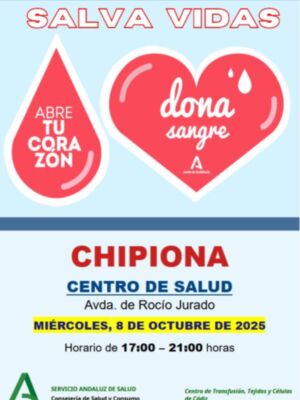 Este miércoles llega a Chipiona de nuevo la campaña de donación de sangre ‘Salva vidas. Abre tu corazón, dona sangre’