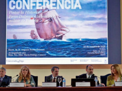  La Escuela Naval Militar inaugura su curso cultural con una lección magistral de arte e historia a cargo de Ferrer-Dalmau y María Fidalgo