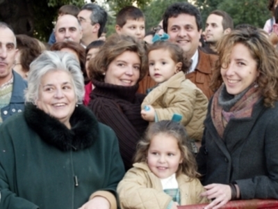Antonio Ruiz y su familia en la Cabalgata de Reyes de Sevilla