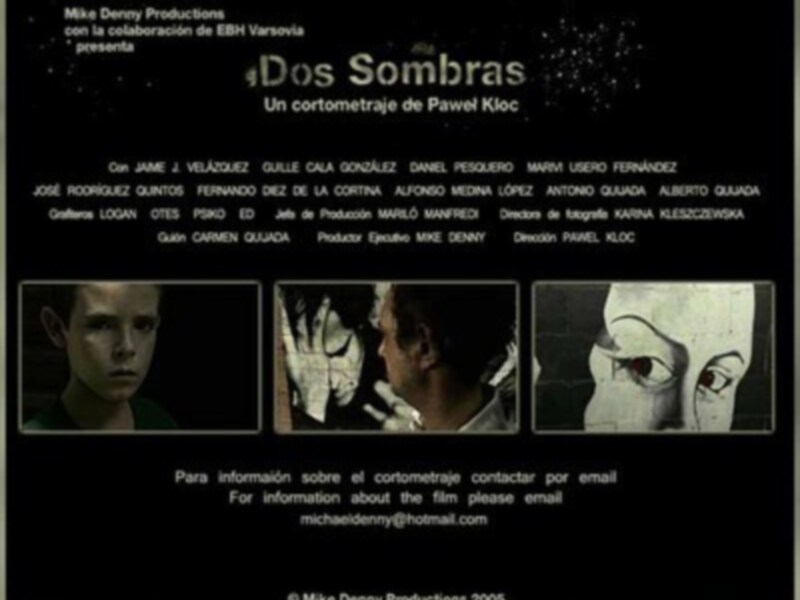 Cartel de 'Dos Sombras', un cortometraje de Pavel Kloc, presentado por Mike Denny Productions en 2005.