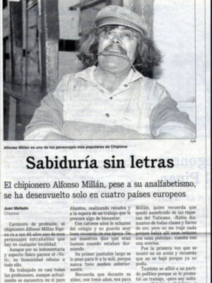 Sabaduría sin letras: Alfonso Millán, chiponero de Chipiona, se ha desarrollado solo en cuatro países europeos.