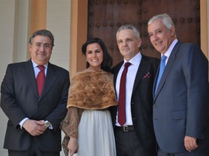 Arancha Sánchez Vicario, testigo de la boda en Sevilla del presidente de la federación española de tenis