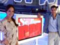 Presentadores en un estudio de televisión con el texto 'Se llama' en el fondo.