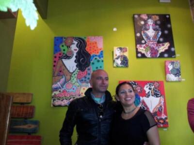 Exposición de pintura pimientos y flamencas by Arturo Tejada Serrano 