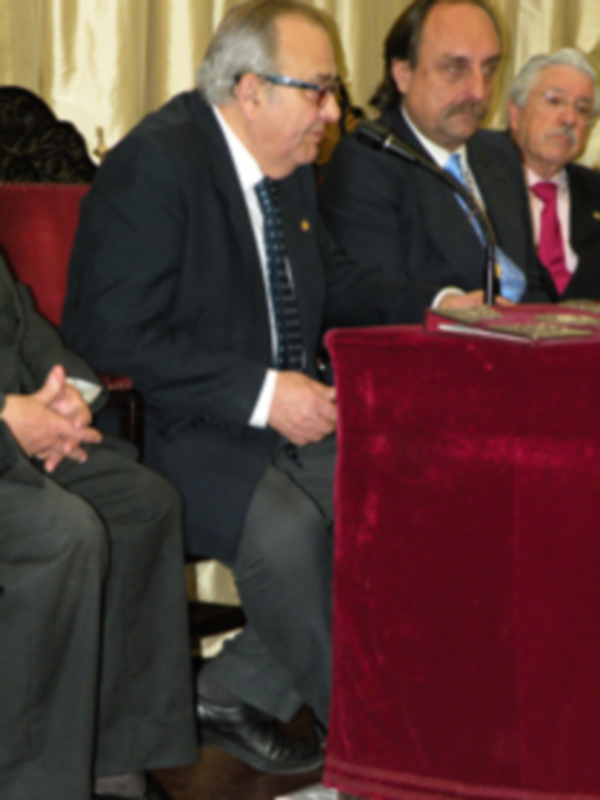 El cofrade Gabriel Solís Carvajal, pronuncio en el Ateneo Sevillano, el pregón de la Siete Palabras.
