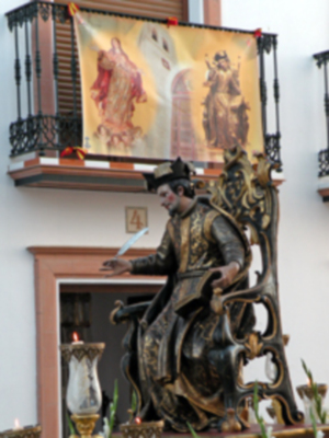 Procesión mañanera del Santo Patron San Gregorio de Osset de la localidad de Alcalá del Río