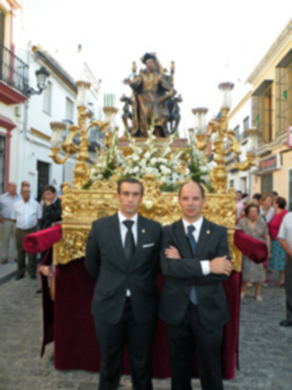 Procesión mañanera del Santo Patron San Gregorio de Osset de la localidad de Alcalá del Río