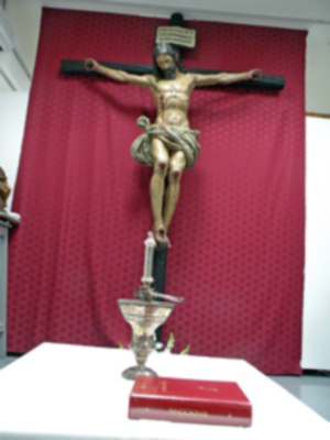 Sevilla. Bendición e inauguración del estudio de escultura de Manuel  Mazueco García.