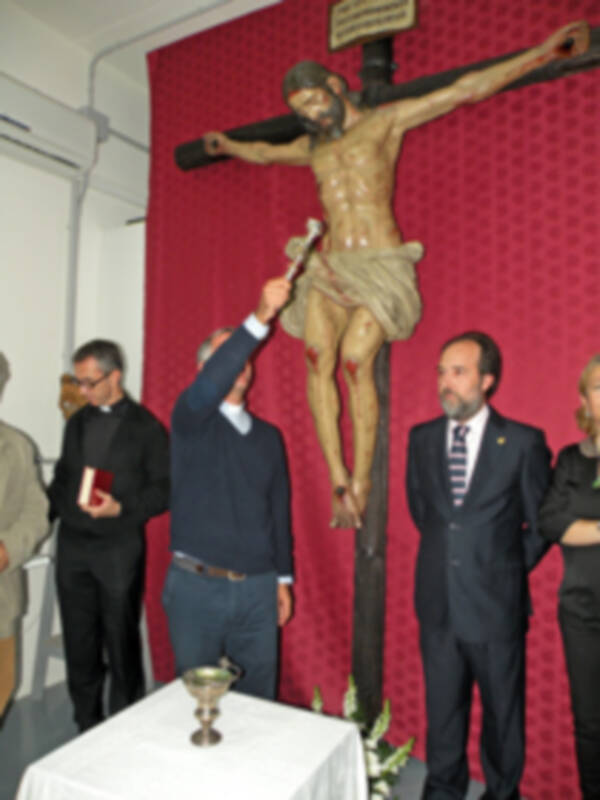 Sevilla. Bendición e inauguración del estudio de escultura de Manuel Mazueco García.