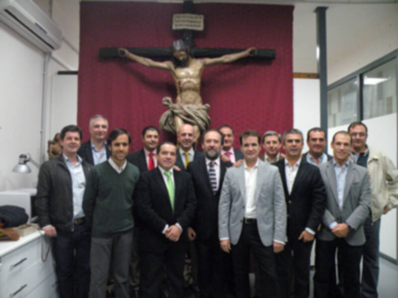 Sevilla. Bendición e inauguración del estudio de escultura de Manuel  Mazueco García.