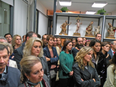 Sevilla. Bendición e inauguración del estudio de escultura de Manuel  Mazueco García.