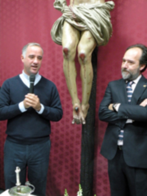 Sevilla. Bendición e inauguración del estudio de escultura de Manuel  Mazueco García.