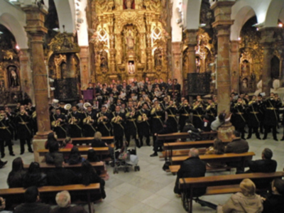 Concierto en la Hermandad de la Candelaria en sus cede de la Parroquia de San Nicolás de Bari, por la Banda de las tres Caídas