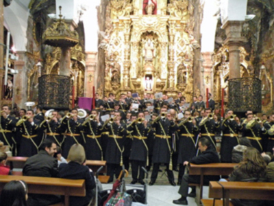 Concierto en la Hermandad de la Candelaria en sus cede de la Parroquia de San Nicolás de Bari, por la Banda de las tres Caídas