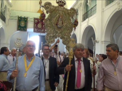200 personas participaron en la misa oficial anual en Almonte de la Hermandad  del Rocío de Chipiona 