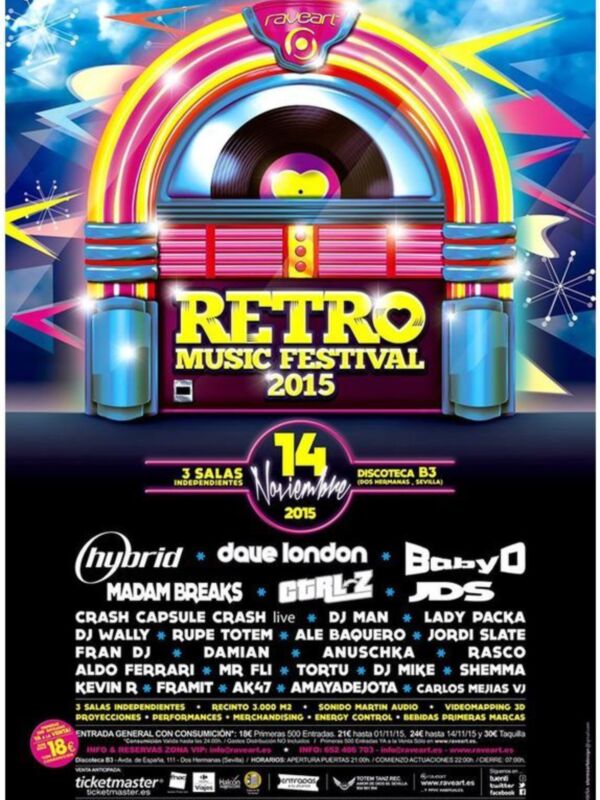 Festival Retro Music 2015 con artistas independientes y grandes nombres en 3 salas. ¡No te lo pierdas el 14 de noviembre en Sevilla!
