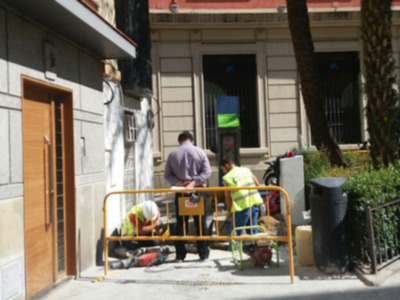 Obras en el centro de Sevilla