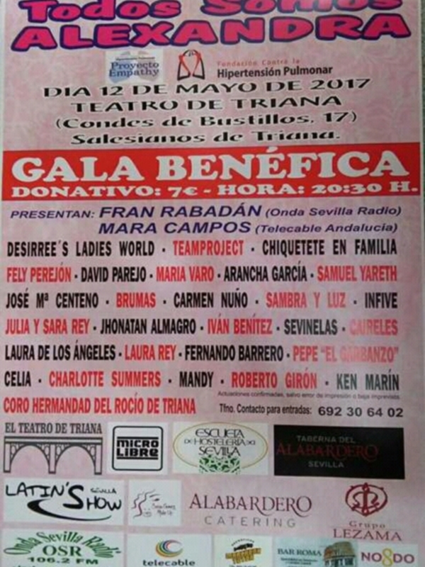 GALA BENEFICA "TODOS SOMOS ALEXANDRA" EN TRIANA, Sevilla