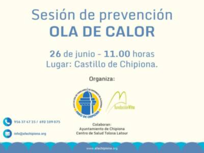 Alzheimer y Fundación Vita previenen sobre la ola de calor con una sesión informativa el lunes 26 en el Castillo