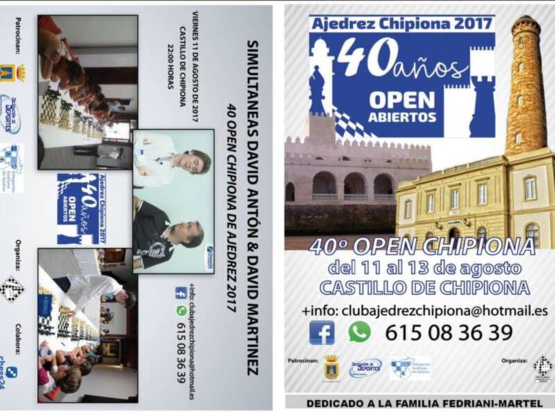 El Open Chipiona de Ajedrez cumplirá su cuarenta aniversario buscando superar el centenar de participantes