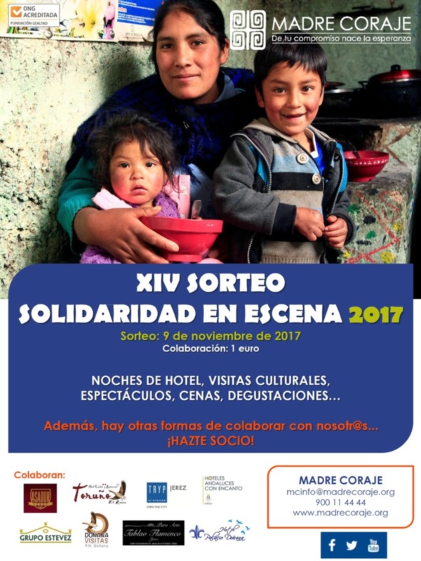 El XIV Sorteo ‘Solidaridad en Escena’ de Madre Coraje rifará noches de hotel, cenas, espectáculos y cultura
