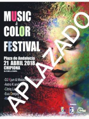 Festival de música y color en la Plaza de Andalucía, Chipiona. 21 de abril de 2018. DJ Jyun y Malavie, Astro K, Citriq Lin, Eeuu Deejay. Organizado por FETUN y PDC.