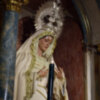 La titular mariana de la Vera+cruz vestida de blanco.