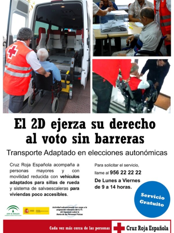 Cruz Roja Española acompaña a votar a personas con problemas de movilidad en las próximas elecciones
