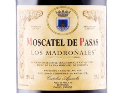 El moscatel de pasas Los Madroñales de la Cooperativa Católico Agrícola obtiene el Bacchus de Oro 2019