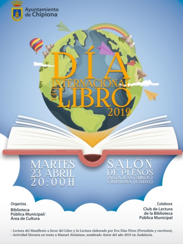 El martes 23 de abril se llevará acabo el acto conmemorativo del Día Internacional del Libro en Chipiona