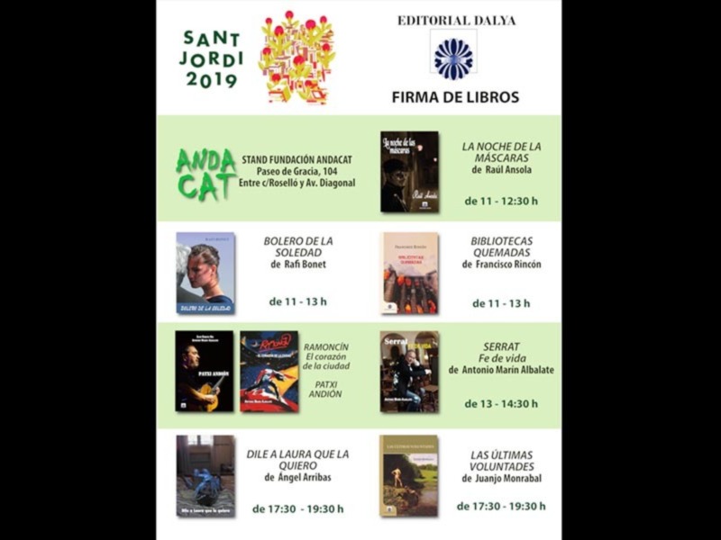 La Editorial Andaluza Dalya Presentará Oficialmente El Día de Sant Jordi en Barcelona.