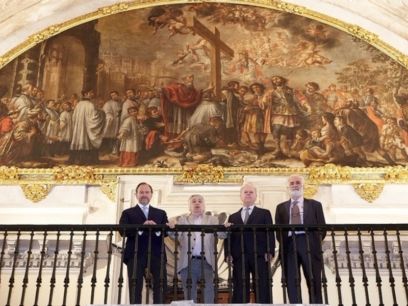 Fundación Caja Rural del Sur y la Hermandad de  la Caridad presentan la restauración del cuadro  “Exaltación de la Cruz” de la Iglesia de San Jorge