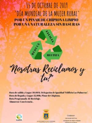 Igualdad conmemorará el Día de la Mujer Rural con una ruta programada de reciclaje y una convivencia en el pinar
