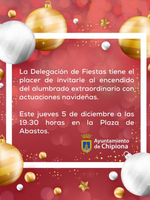 El alumbrado navideño de Chipiona y el Belén Municipal se inauguran en la tarde noche de mañana jueves