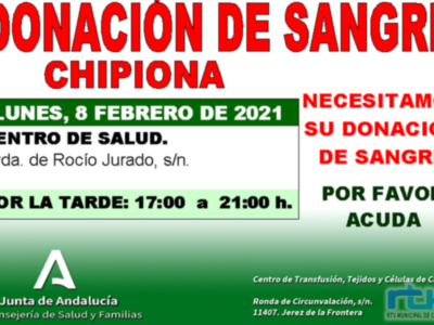 El 8 de febrero habrá nueva donación colectiva en Chipiona porque se necesita sangre de todos los grupos
