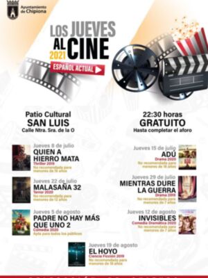 El ciclo ‘Los jueves al cine’ no faltará en la oferta de ocio del verano chipionero 