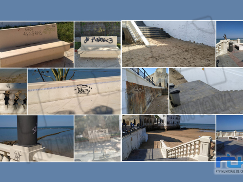 La Delegación de Playas del Ayuntamiento de Chipiona inicia trabajos de mantenimiento y pintado en los paseos marítimos 
