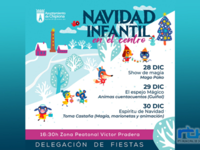 La Delegación de Fiestas ofrece desde hoy hasta el jueves el programa Navidad Infantil frente a la Plaza de Abastos de Chipiona 