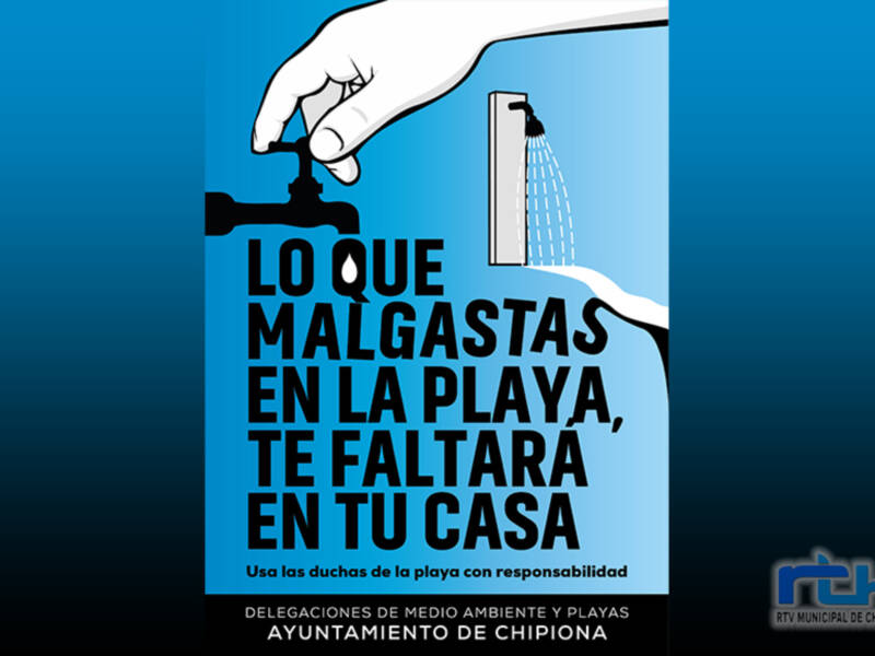 El Ayuntamiento de Chipiona lanza una campaña para evitar el despilfarro de agua por los usuarios en las duchas de las playas