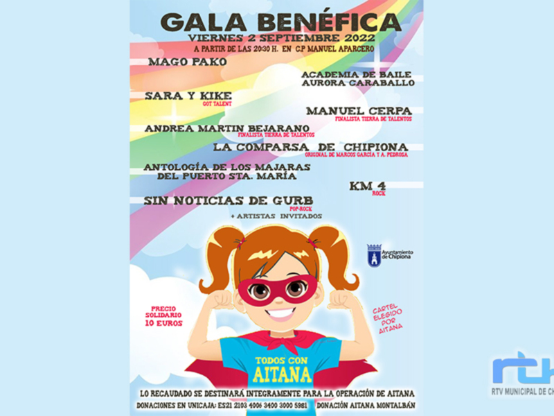 El Ayuntamiento de Chipiona organiza para el 2 de septiembre una gala benéfica para apoyar a Aitana