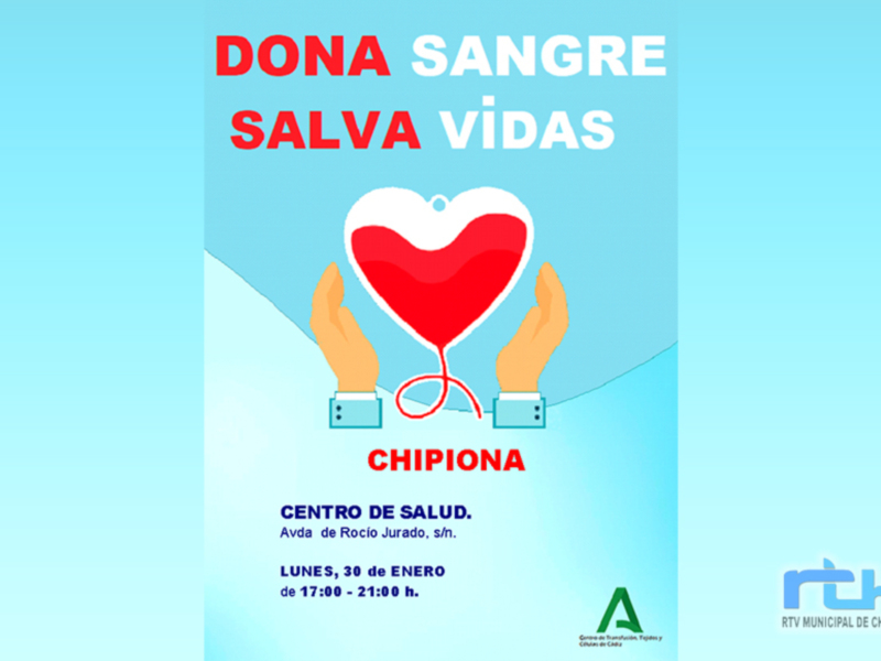 El lunes 30 de enero nueva oportunidad en Chipiona para salvar vida donando sangre