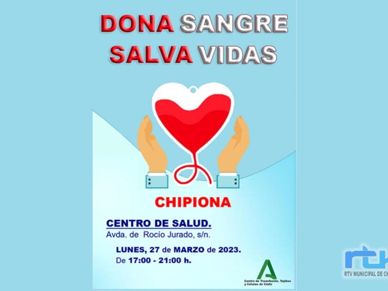El lunes 27 de marzo habrá una nueva oportunidad en Chipiona para donar sangre